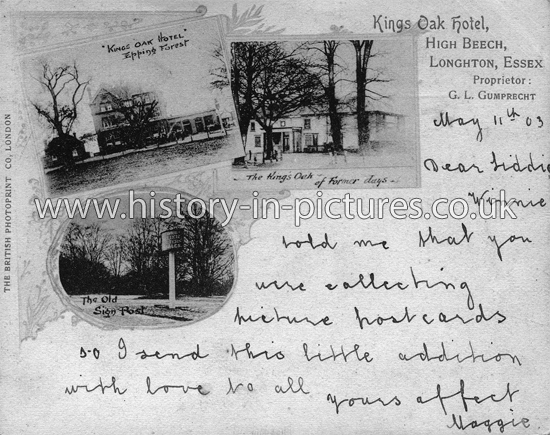 Kings Oak Hotel, High Beech, Epping Forest, Essex. c.1903
